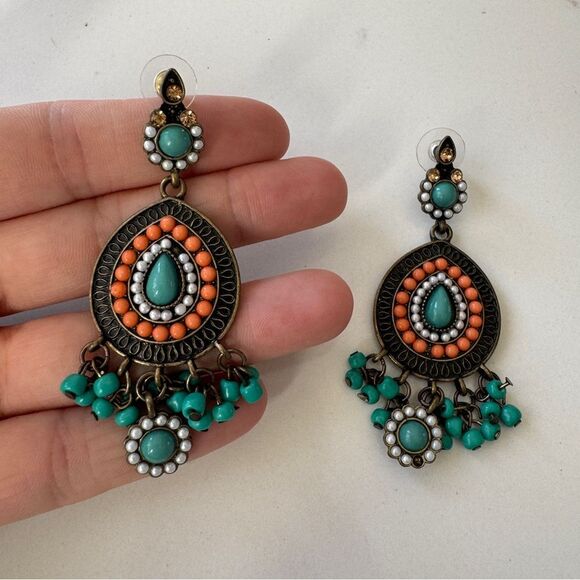 Brass Bohemian Teardrop Earring - Picture 6 of 8